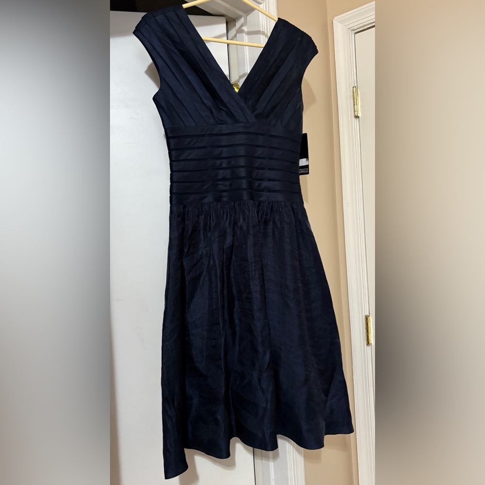 Adrianna Papell Blue NWT Rayon Blend Zip Up Dress Size 4